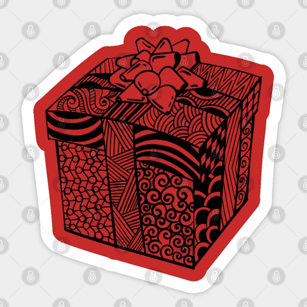 Christmas Present Zentangle Sticker by holidaystore